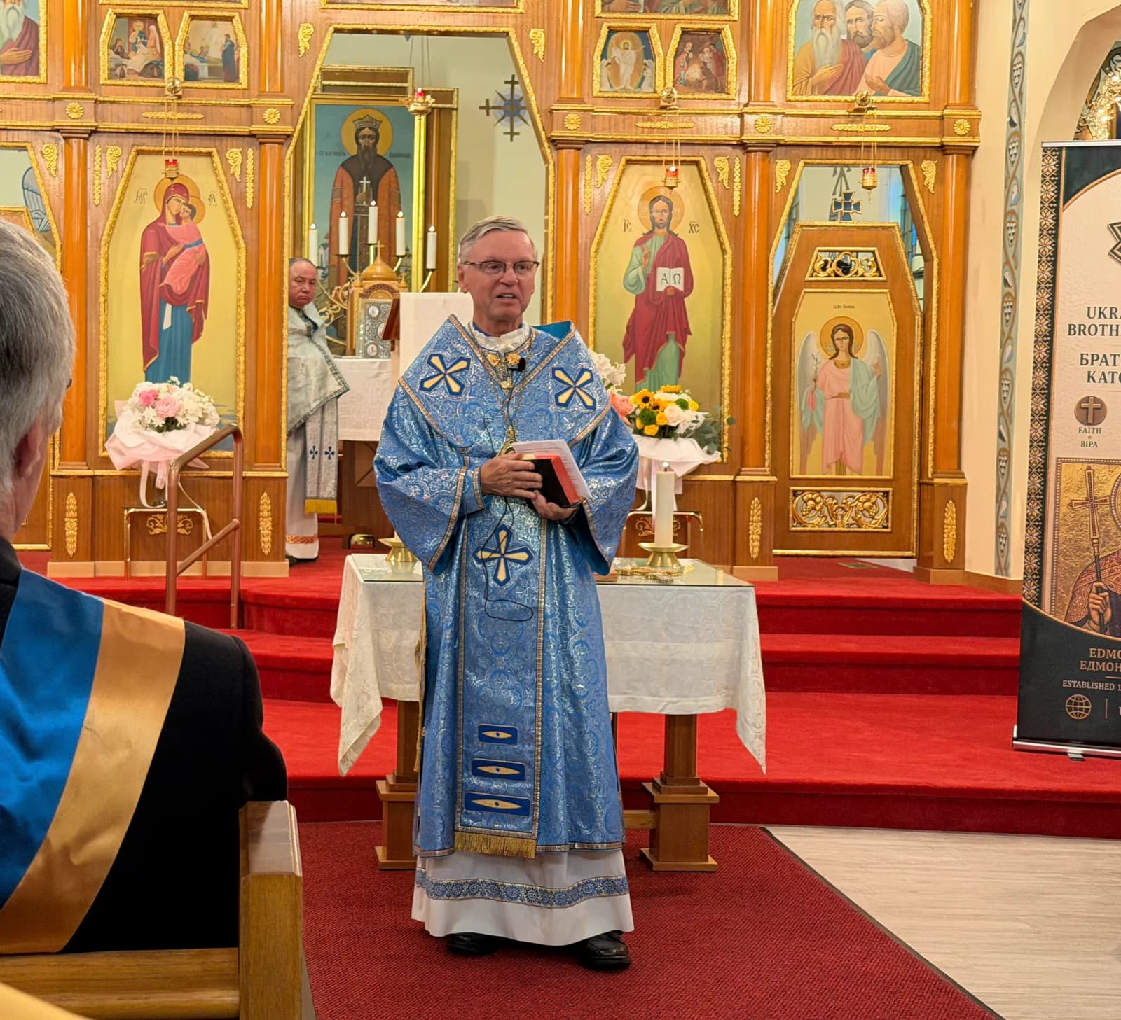 Most Rev. Bishop David Motiuk delivers his homily during the Divine Liturgy
