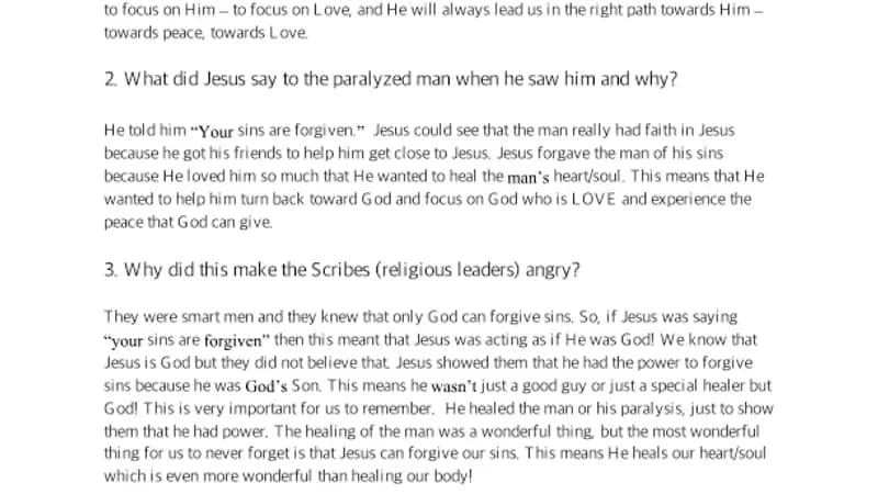 Sunday of the Paralyzed Man – Parent Cheat Sheet cover