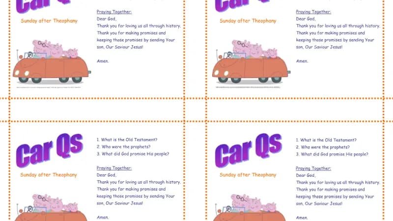 Yr 2 Jesus’ Ministry Begins Car Qs cover