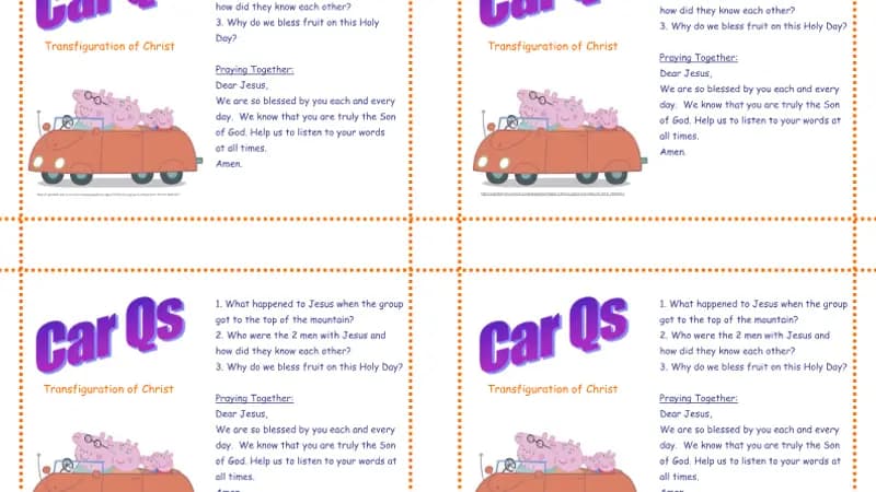 Yr 2 Transfiguration Car Qs cover