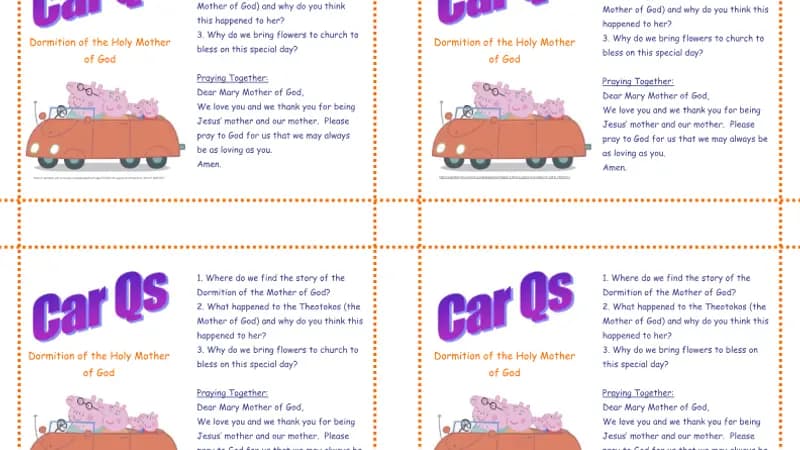 Yr 2 Dormition Car Qs cover
