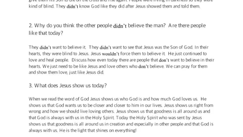 Pascha – The Man Born Blind – Parent Cheat Sheet cover