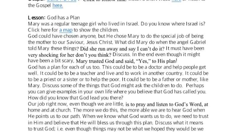 Yr 2 Annunciation Lesson cover