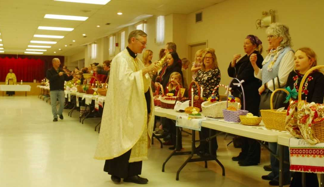 Bishop Blesses Easter Baskets