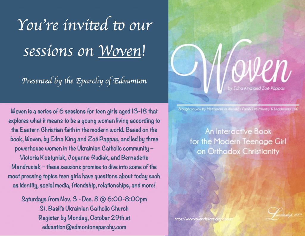 “Woven” Part I, Faith Sharing for Teenage Girls (Nov 10-Dec 15 ...