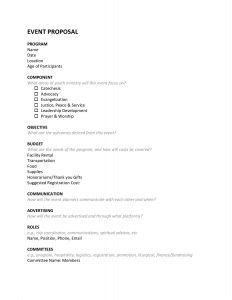 Youth Ministry Event Proposal Template