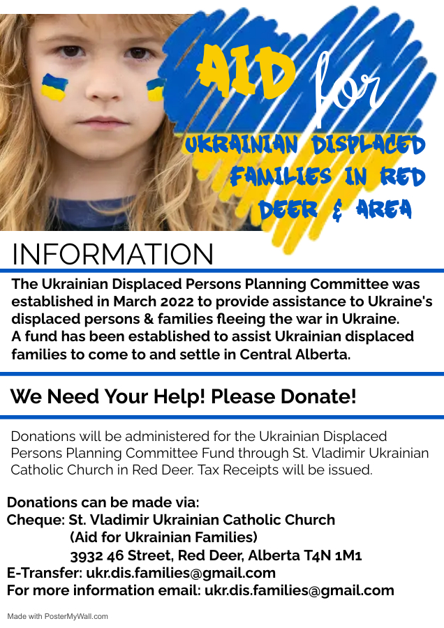 Help Displaced Ukrainian Families in Central Alberta - Made with PosterMyWall (1)